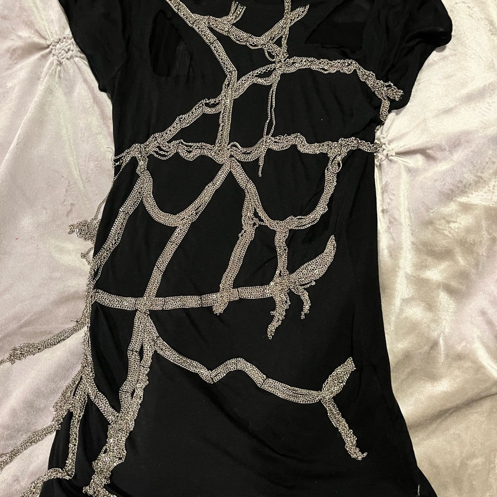 Alice And Olivia “Rock ‘N’ Roll” Black & Silver C… - image 3